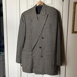 Freedberg Wool Elegant Men's Blackwatch Plaid Suit Jacket